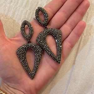 Baublebar Gunmetal cz statement earrings